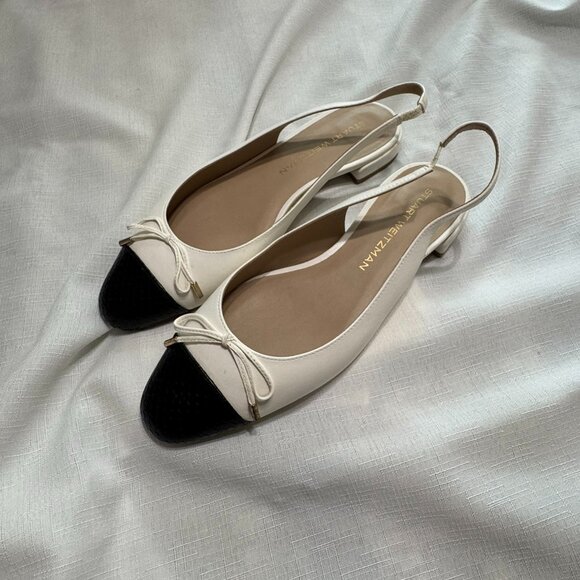 Stuart Weitzman Sleek Bow Slingback Flats - Picture 3 of 6